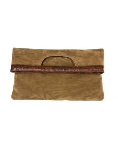 LSL Women Soft Suede Clutch Brown