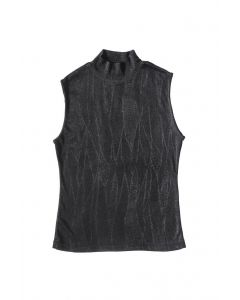 LSL Women Sleeveless Tee Black Silk